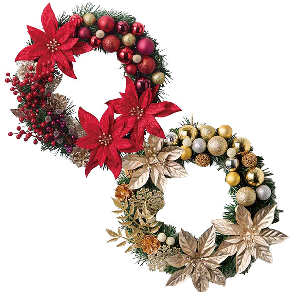 ポインセチアクリスマスリース